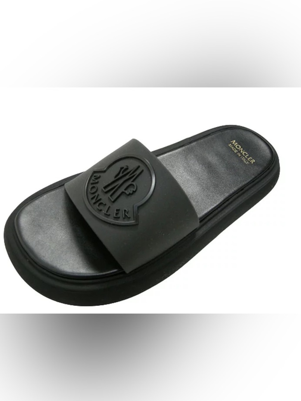 Moncler Black Logo Slide Sandals Size 37